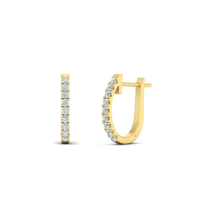 Round Cut 0.25 Ct Diamond Hoop Earrings Fascinating Diamonds