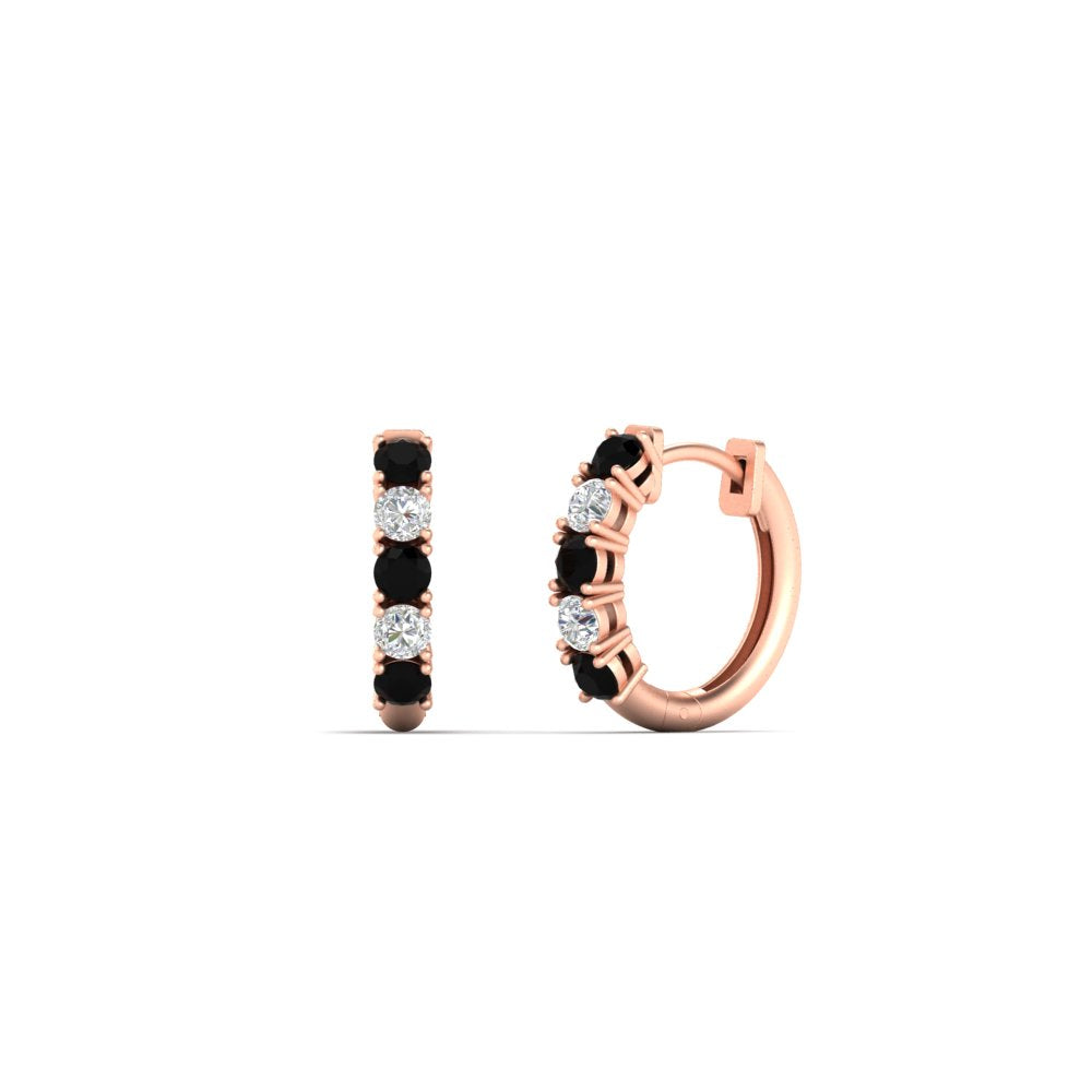 1/2 Carat Stunning Five Stone Huggie Hoops Earrings Fascinating Diamonds