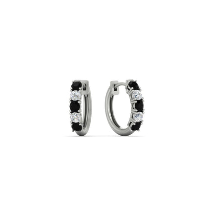 1/2 Carat Stunning Five Stone Huggie Hoops Earrings Fascinating Diamonds