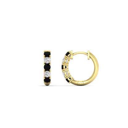 1/2 Carat Stunning Five Stone Huggie Hoops Earrings Fascinating Diamonds