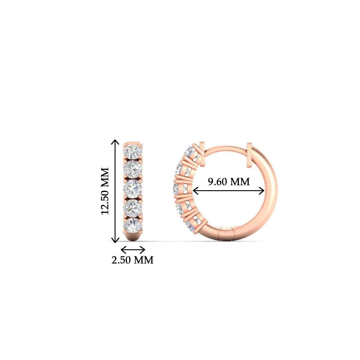 1/2 Carat Stunning Five Stone Huggie Hoops Earrings Fascinating Diamonds