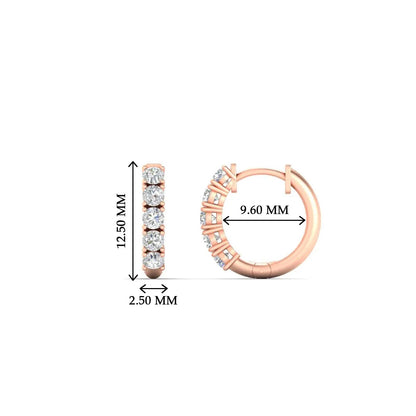 1/2 Carat Stunning Five Stone Huggie Hoops Earrings Fascinating Diamonds