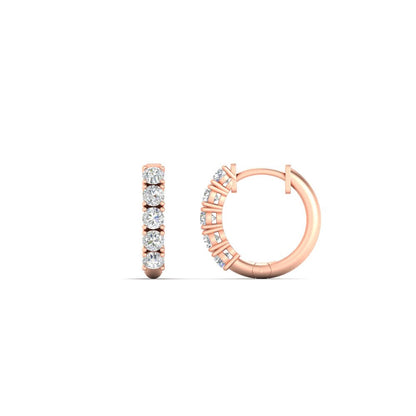 1/2 Carat Stunning Five Stone Huggie Hoops Earrings Fascinating Diamonds