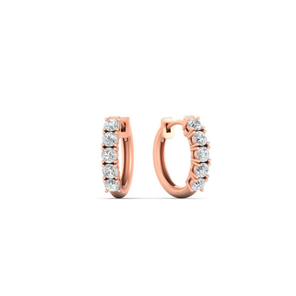 1/2 Carat Stunning Five Stone Huggie Hoops Earrings Fascinating Diamonds
