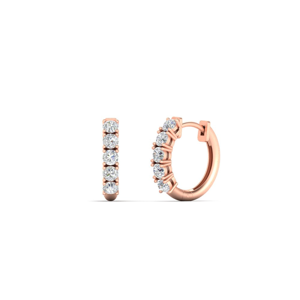 1/2 Carat Stunning Five Stone Huggie Hoops Earrings Fascinating Diamonds