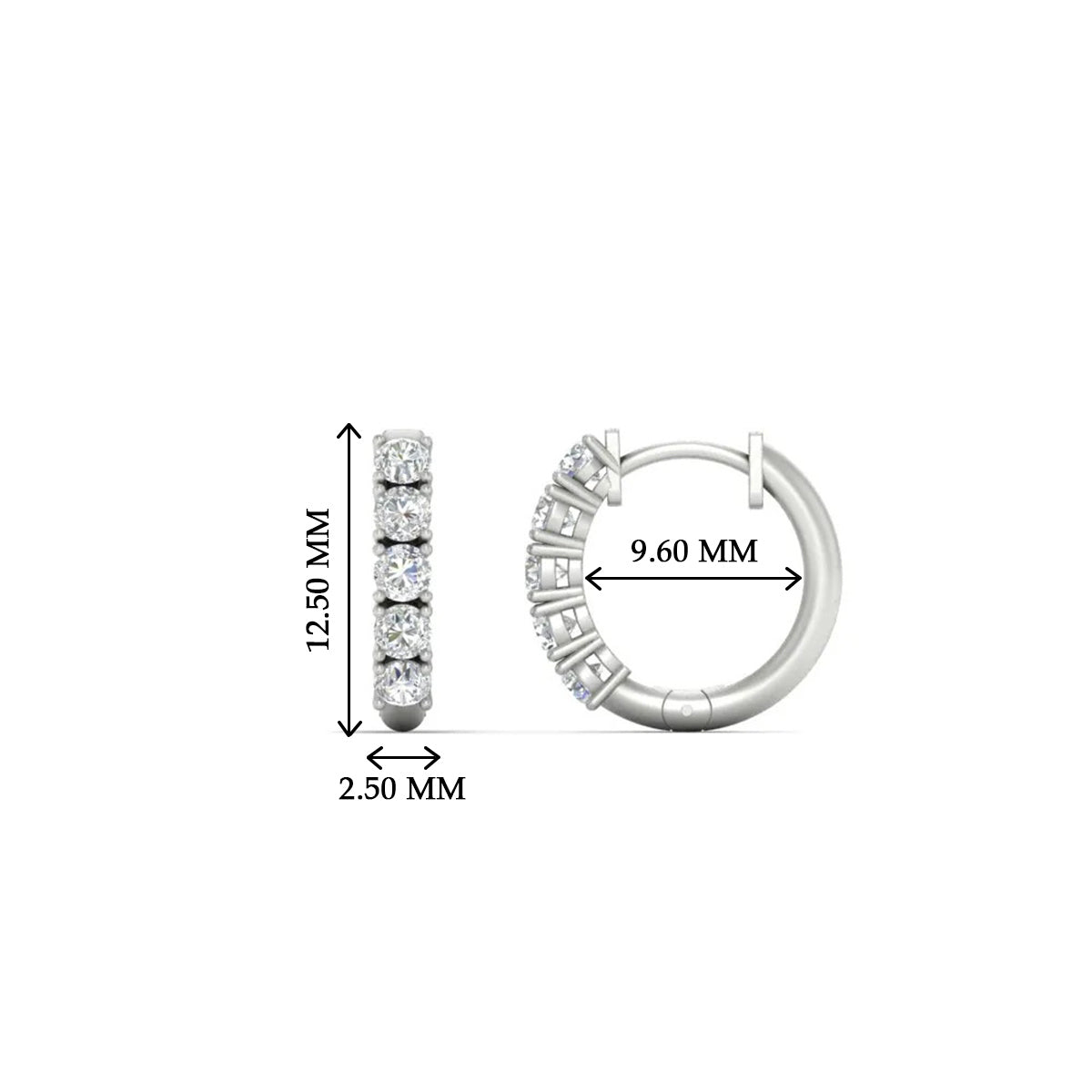1/2 Carat Stunning Five Stone Huggie Hoops Earrings Fascinating Diamonds