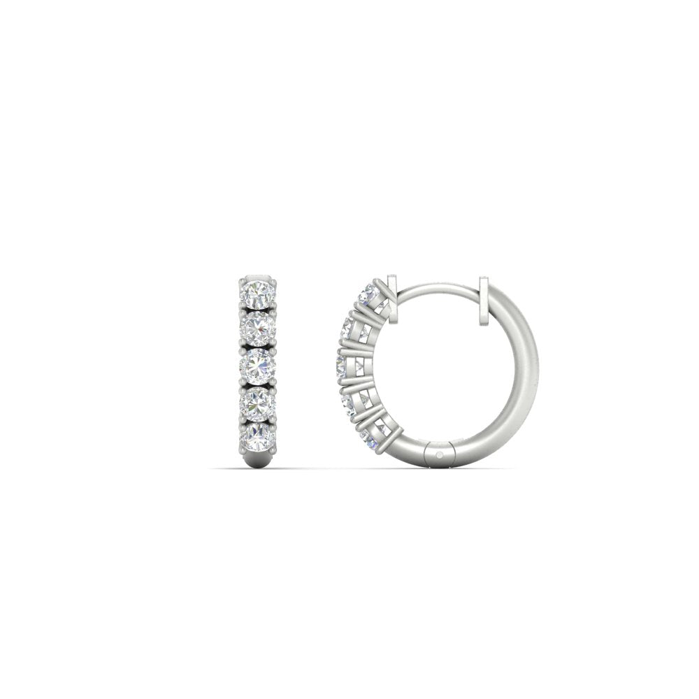 1/2 Carat Stunning Five Stone Huggie Hoops Earrings Fascinating Diamonds