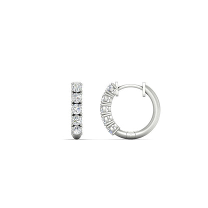1/2 Carat Stunning Five Stone Huggie Hoops Earrings Fascinating Diamonds
