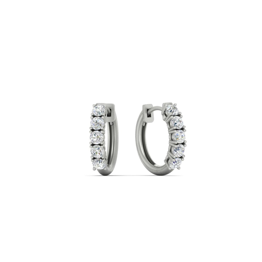 1/2 Carat Stunning Five Stone Huggie Hoops Earrings Fascinating Diamonds