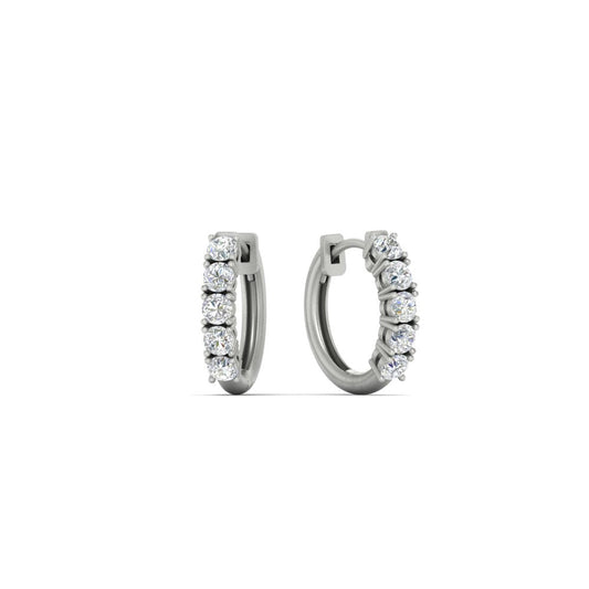1/2 Carat Stunning Five Stone Huggie Hoops Earrings Fascinating Diamonds