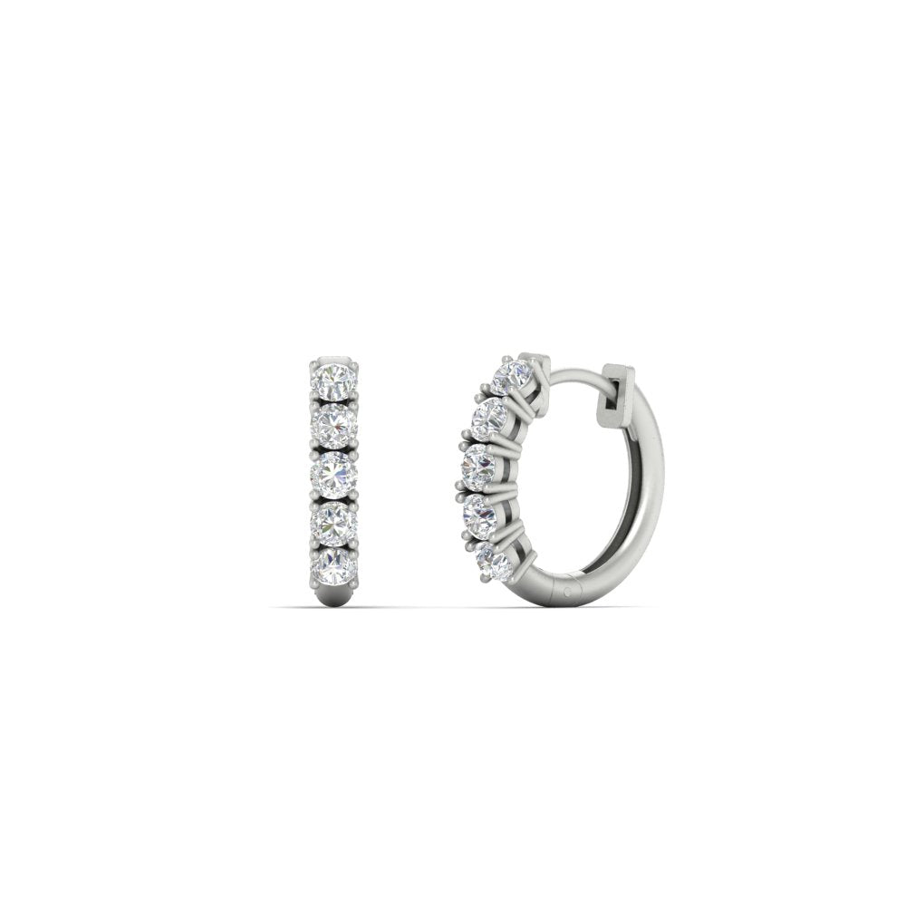 1/2 Carat Stunning Five Stone Huggie Hoops Earrings Fascinating Diamonds