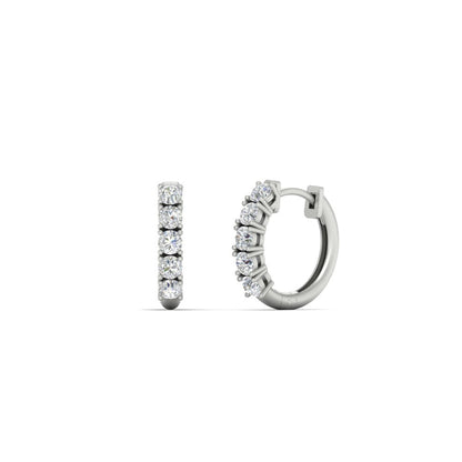 1/2 Carat Stunning Five Stone Huggie Hoops Earrings Fascinating Diamonds