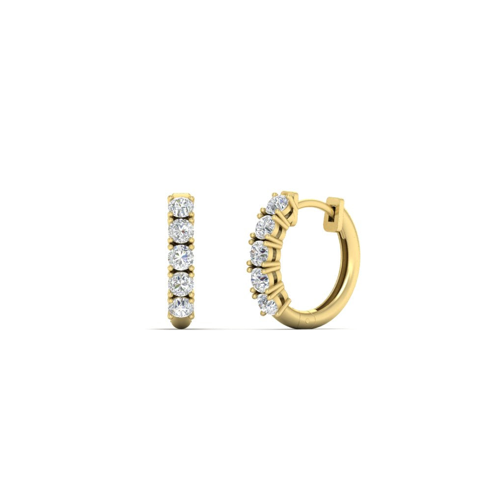 1/2 Carat Stunning Five Stone Huggie Hoops Earrings Fascinating Diamonds