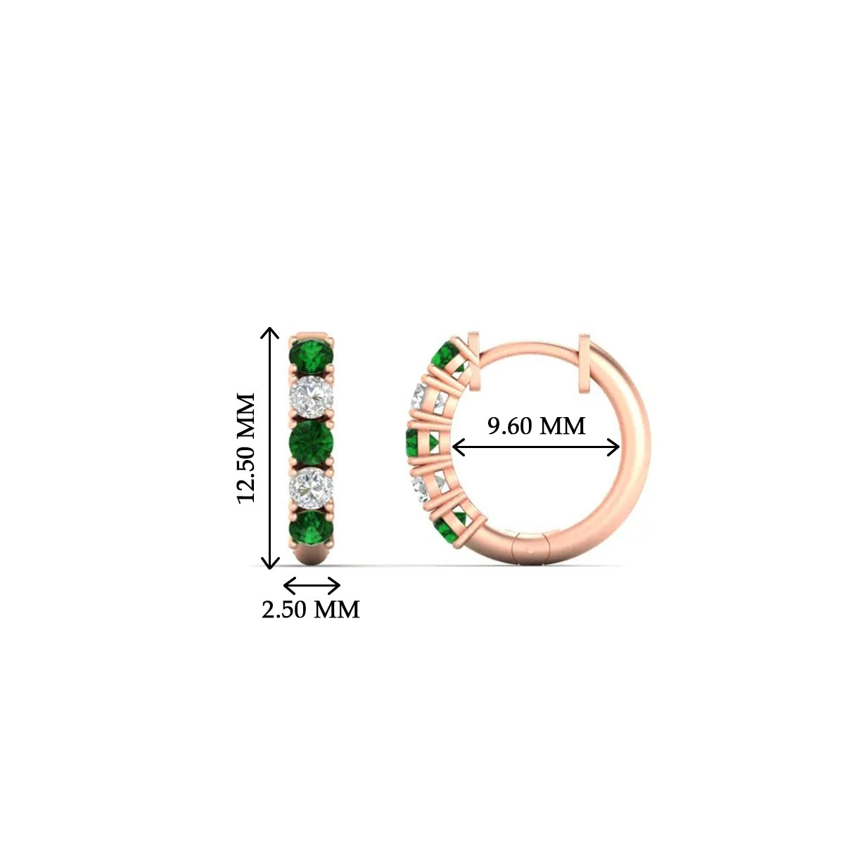 1/2 Carat Stunning Five Stone Huggie Hoops Earrings Fascinating Diamonds