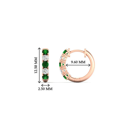 1/2 Carat Stunning Five Stone Huggie Hoops Earrings Fascinating Diamonds