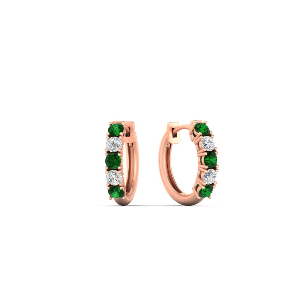 1/2 Carat Stunning Five Stone Huggie Hoops Earrings Fascinating Diamonds