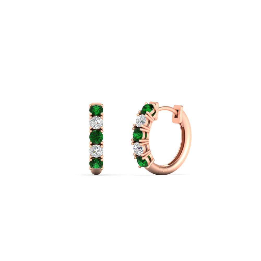 1/2 Carat Stunning Five Stone Huggie Hoops Earrings Fascinating Diamonds