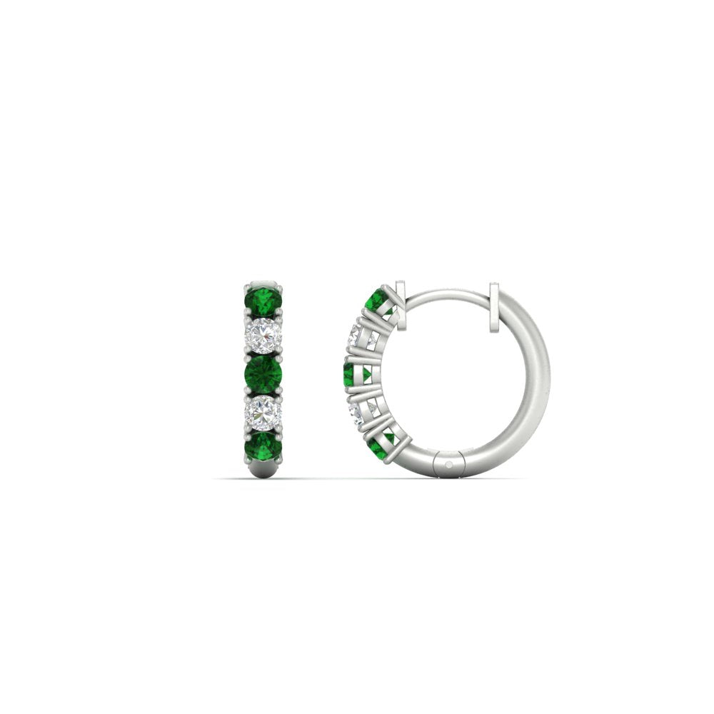 1/2 Carat Stunning Five Stone Huggie Hoops Earrings Fascinating Diamonds