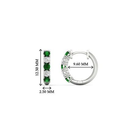 1/2 Carat Stunning Five Stone Huggie Hoops Earrings Fascinating Diamonds