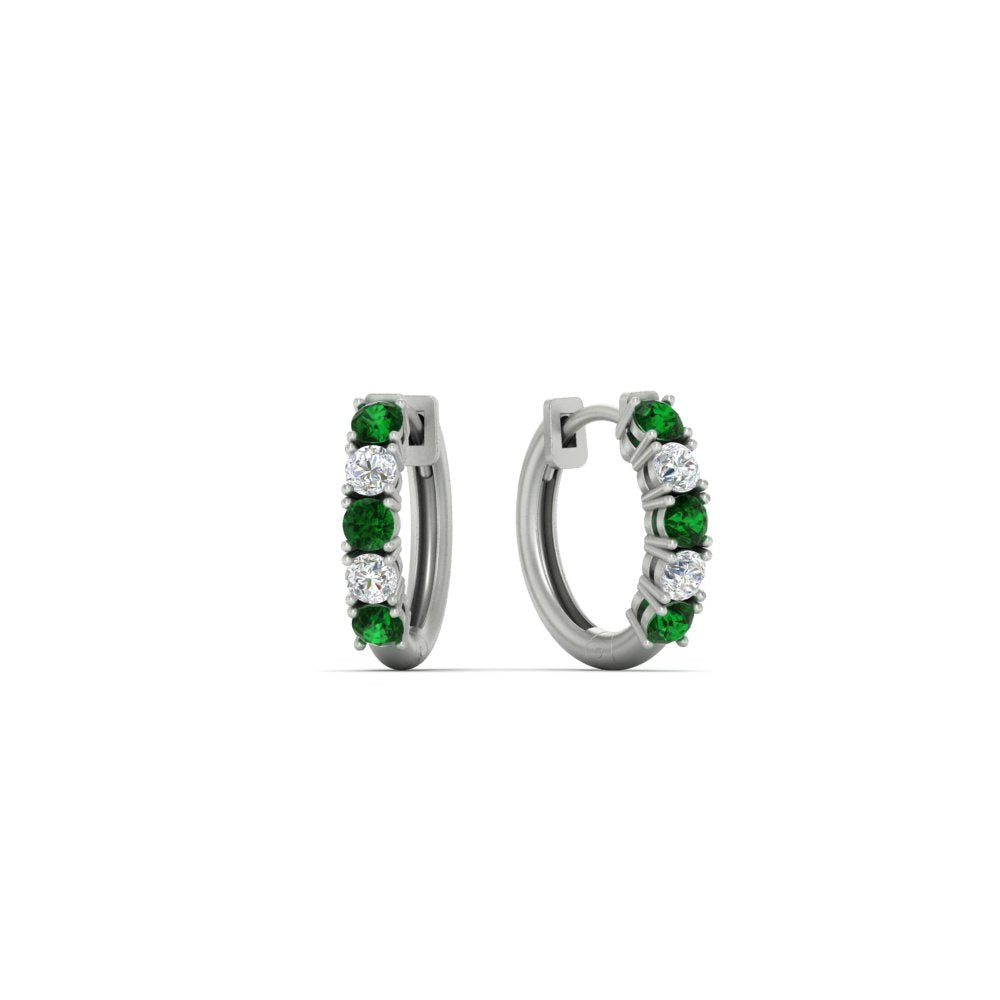 1/2 Carat Stunning Five Stone Huggie Hoops Earrings Fascinating Diamonds