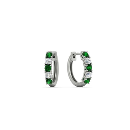 1/2 Carat Stunning Five Stone Huggie Hoops Earrings Fascinating Diamonds