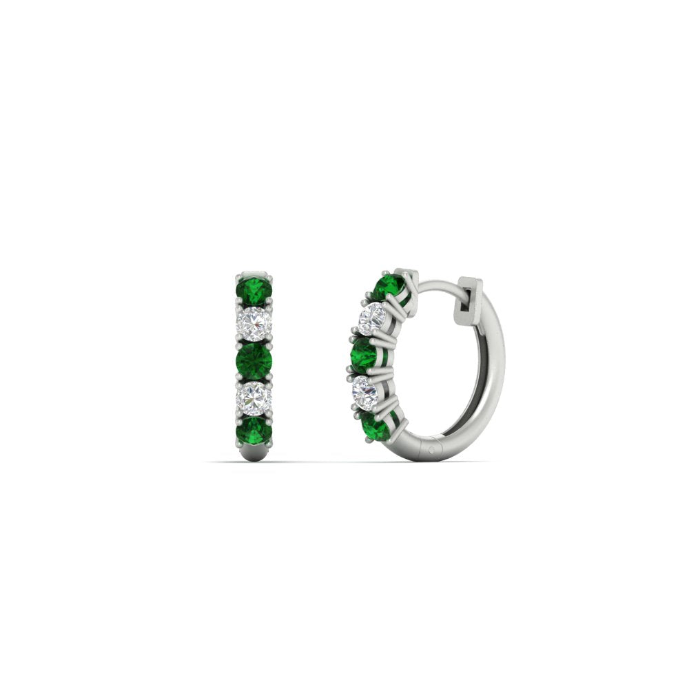 1/2 Carat Stunning Five Stone Huggie Hoops Earrings Fascinating Diamonds