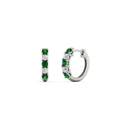 1/2 Carat Stunning Five Stone Huggie Hoops Earrings Fascinating Diamonds