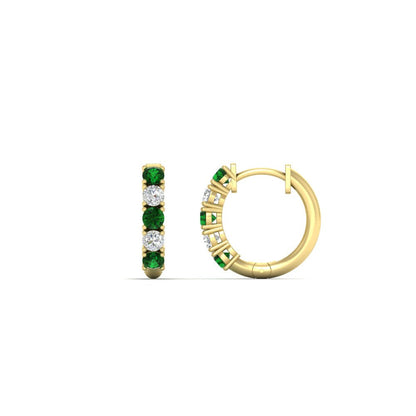 1/2 Carat Stunning Five Stone Huggie Hoops Earrings Fascinating Diamonds