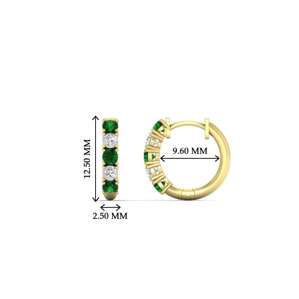 1/2 Carat Stunning Five Stone Huggie Hoops Earrings Fascinating Diamonds