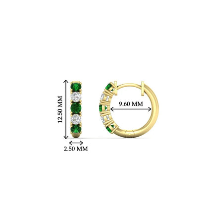 1/2 Carat Stunning Five Stone Huggie Hoops Earrings Fascinating Diamonds