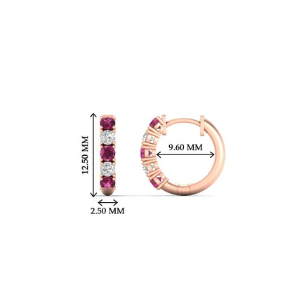 1/2 Carat Stunning Five Stone Huggie Hoops Earrings Fascinating Diamonds