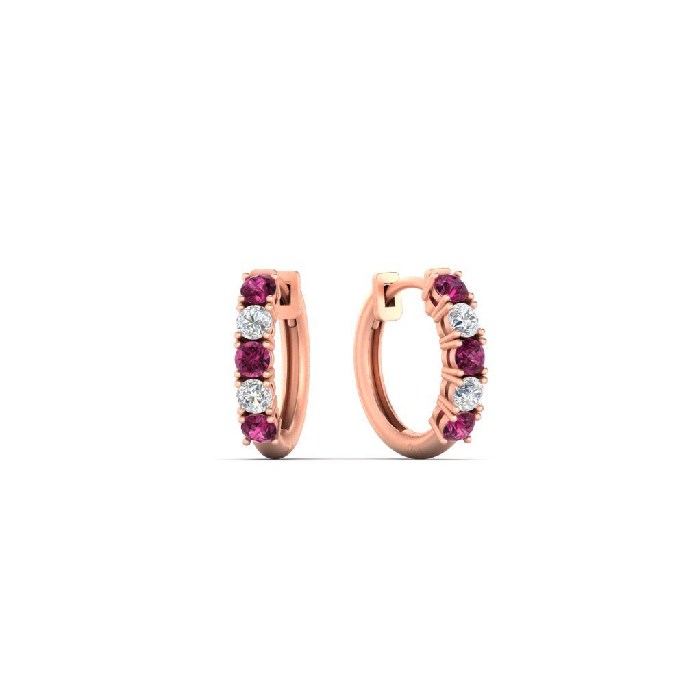 1/2 Carat Stunning Five Stone Huggie Hoops Earrings Fascinating Diamonds