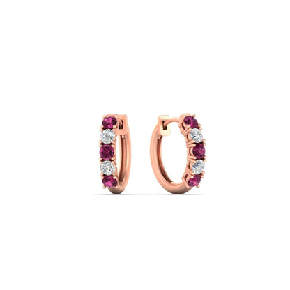 1/2 Carat Stunning Five Stone Huggie Hoops Earrings Fascinating Diamonds