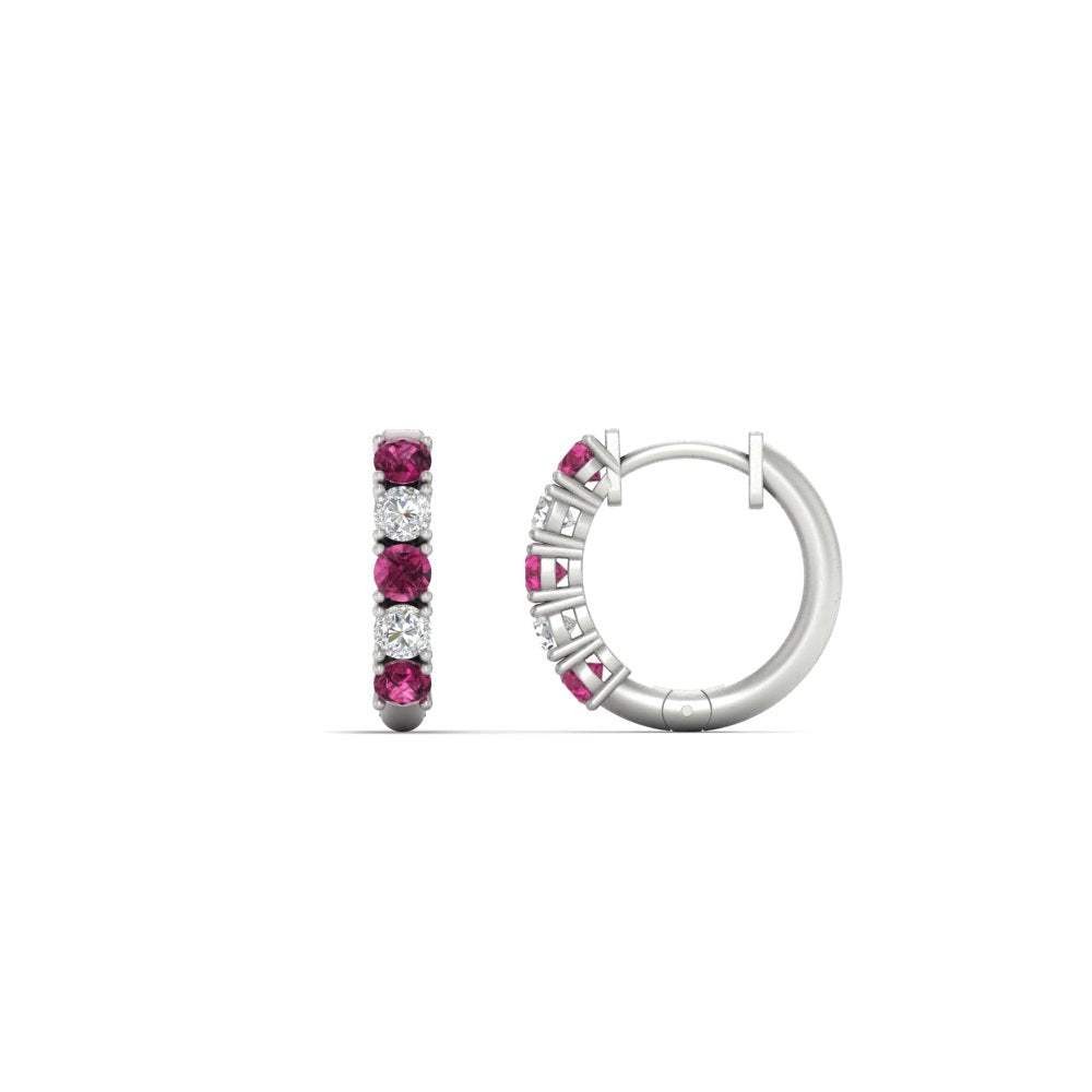 1/2 Carat Stunning Five Stone Huggie Hoops Earrings Fascinating Diamonds