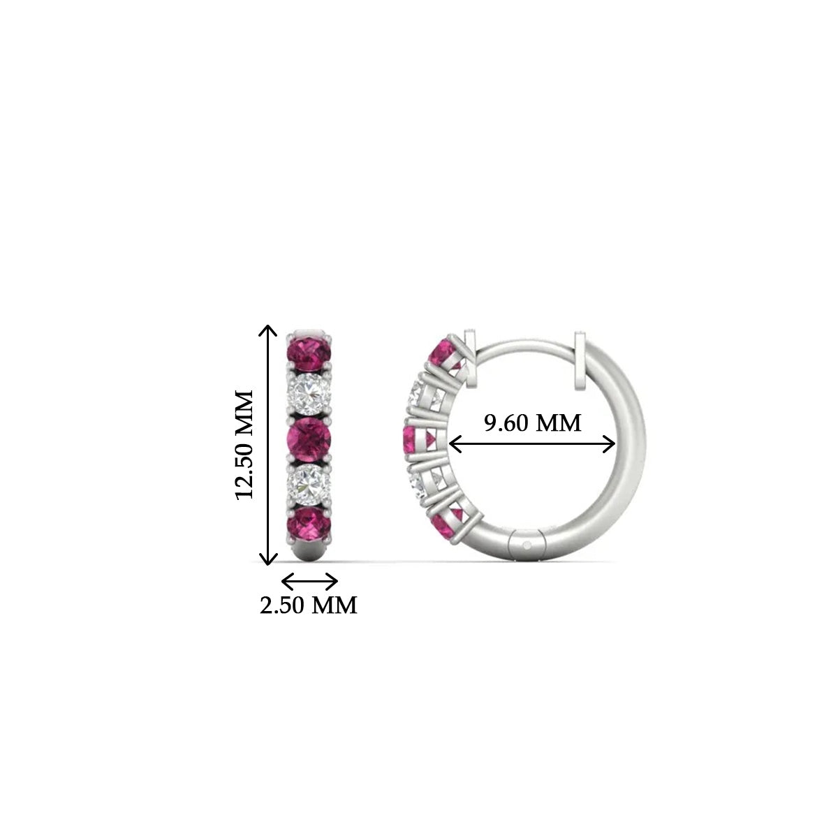 1/2 Carat Stunning Five Stone Huggie Hoops Earrings Fascinating Diamonds