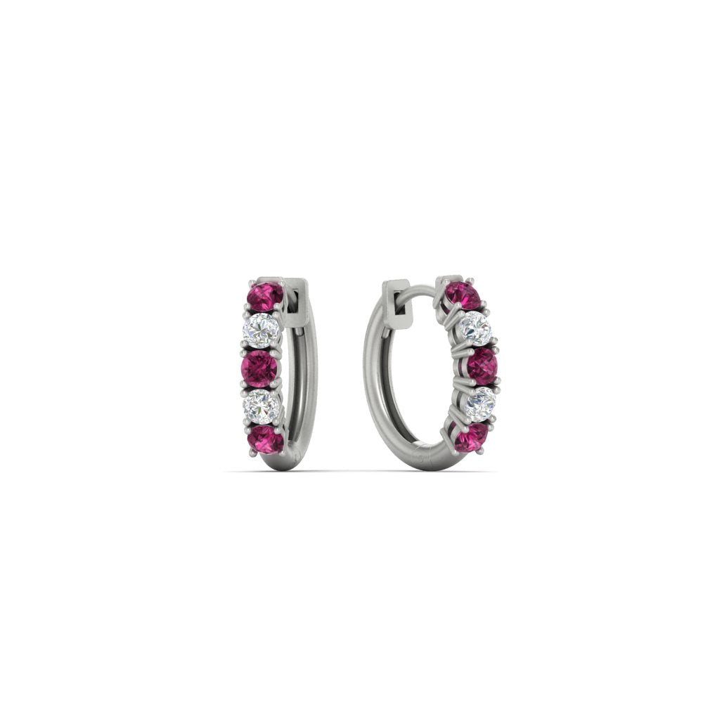 1/2 Carat Stunning Five Stone Huggie Hoops Earrings Fascinating Diamonds