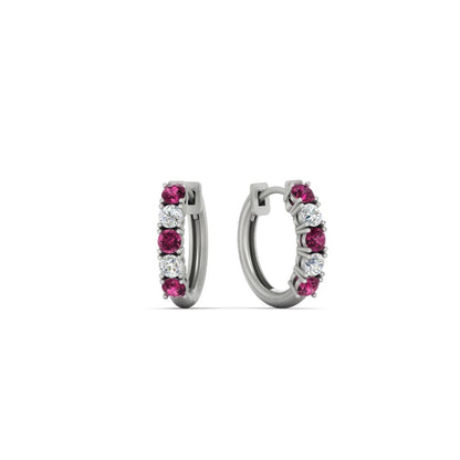 1/2 Carat Stunning Five Stone Huggie Hoops Earrings Fascinating Diamonds