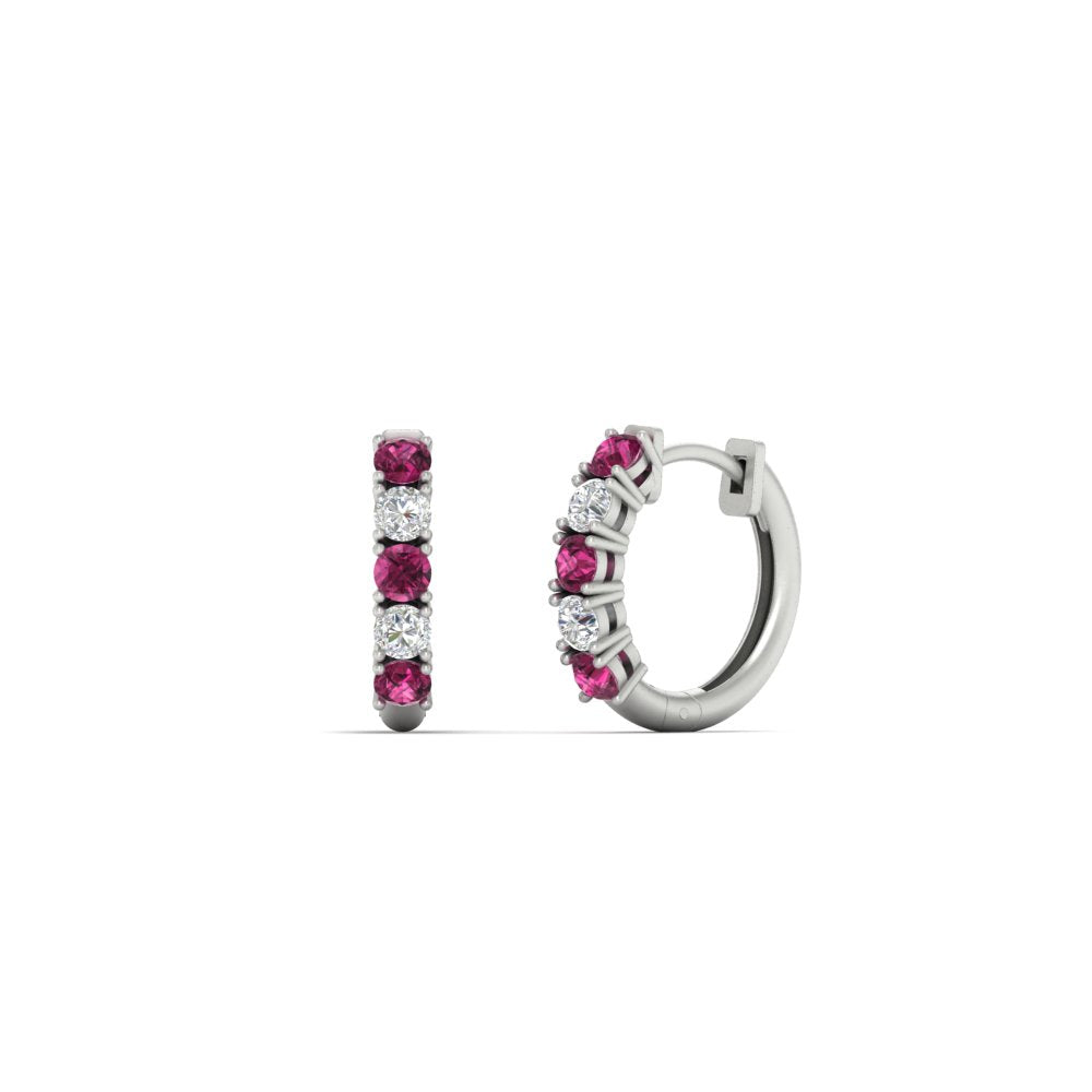 1/2 Carat Stunning Five Stone Huggie Hoops Earrings Fascinating Diamonds