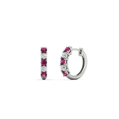 1/2 Carat Stunning Five Stone Huggie Hoops Earrings Fascinating Diamonds