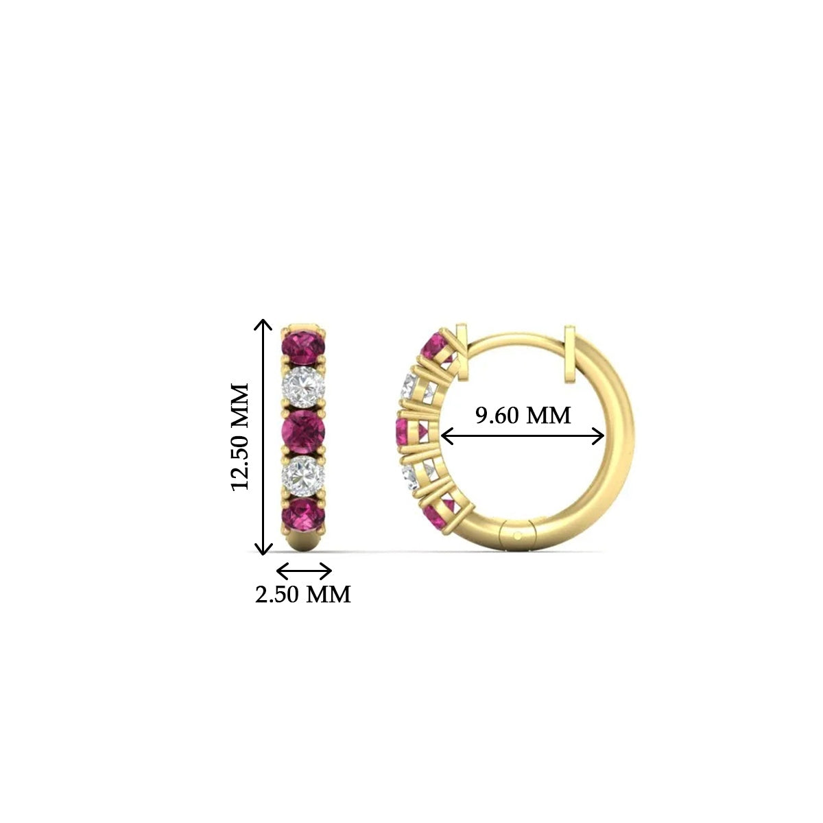 1/2 Carat Stunning Five Stone Huggie Hoops Earrings Fascinating Diamonds