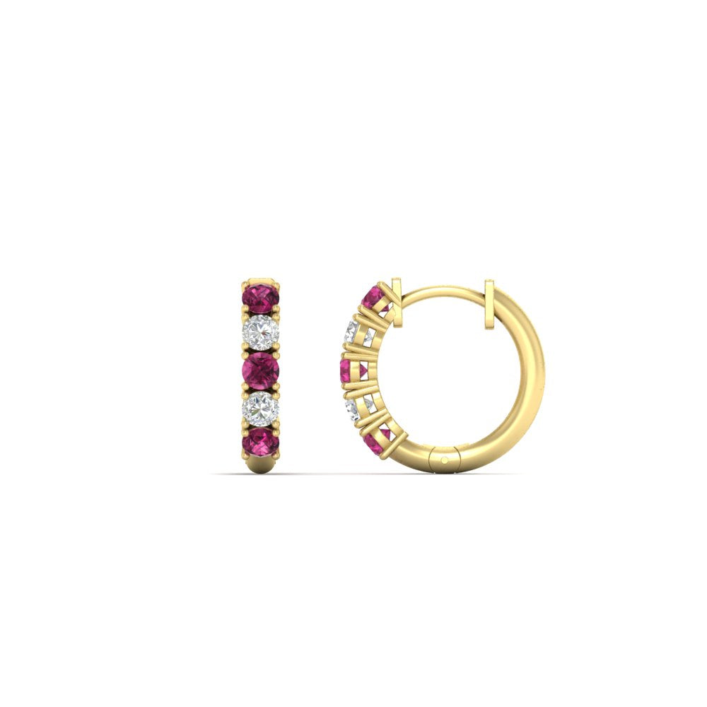 1/2 Carat Stunning Five Stone Huggie Hoops Earrings Fascinating Diamonds