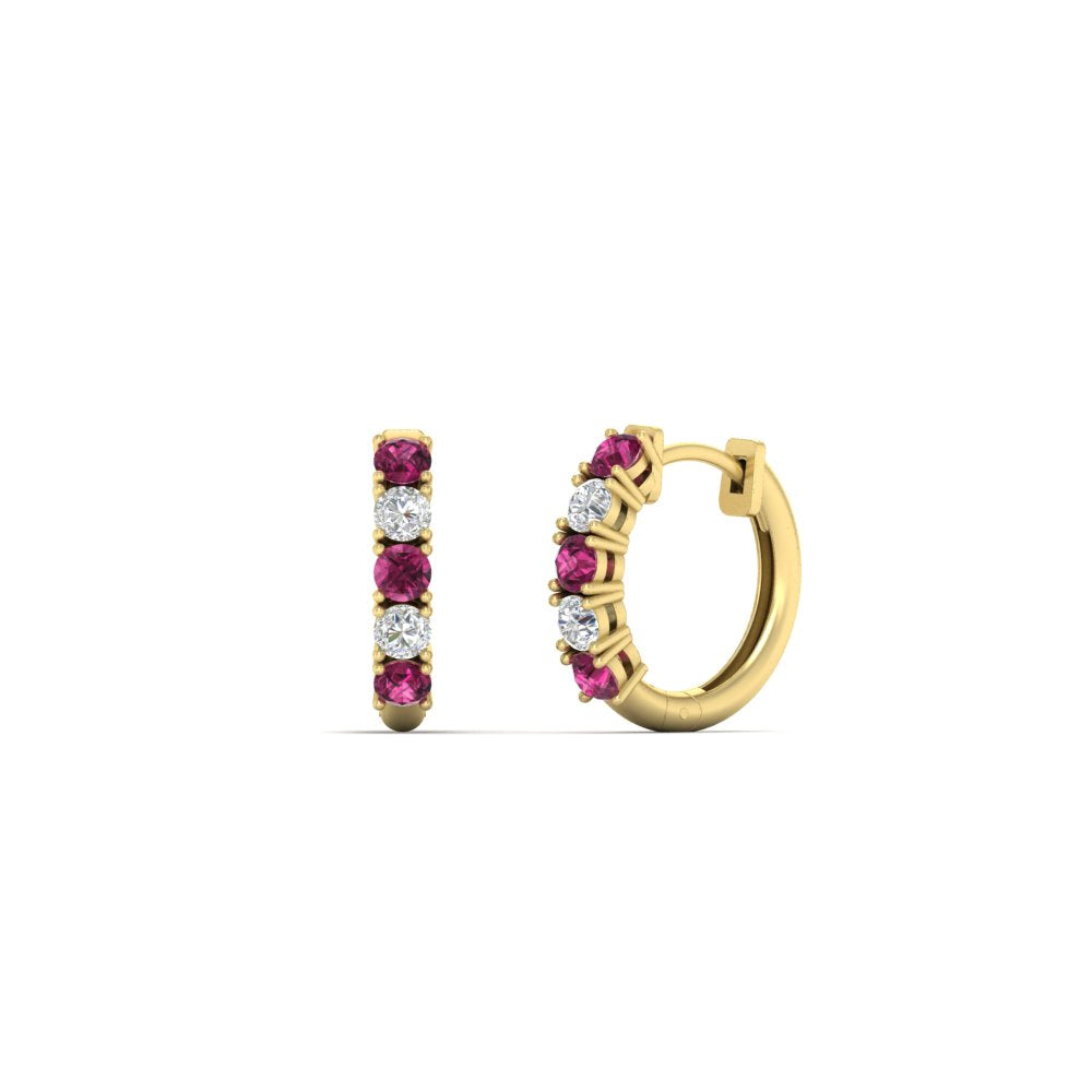 1/2 Carat Stunning Five Stone Huggie Hoops Earrings Fascinating Diamonds