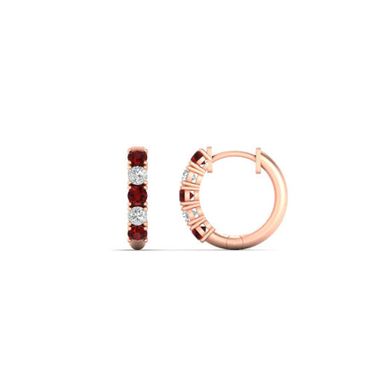 1/2 Carat Stunning Five Stone Huggie Hoops Earrings Fascinating Diamonds