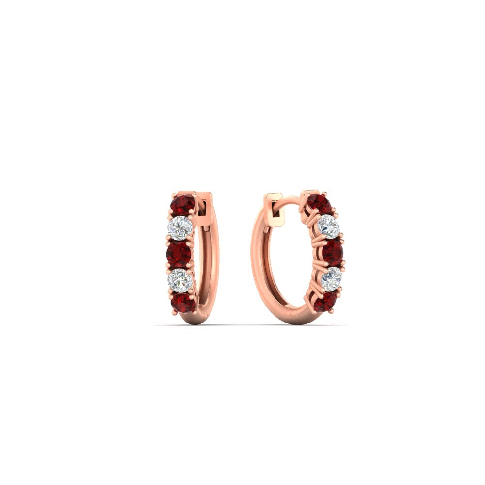 1/2 Carat Stunning Five Stone Huggie Hoops Earrings Fascinating Diamonds