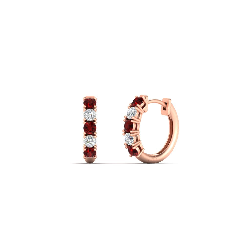 1/2 Carat Stunning Five Stone Huggie Hoops Earrings Fascinating Diamonds