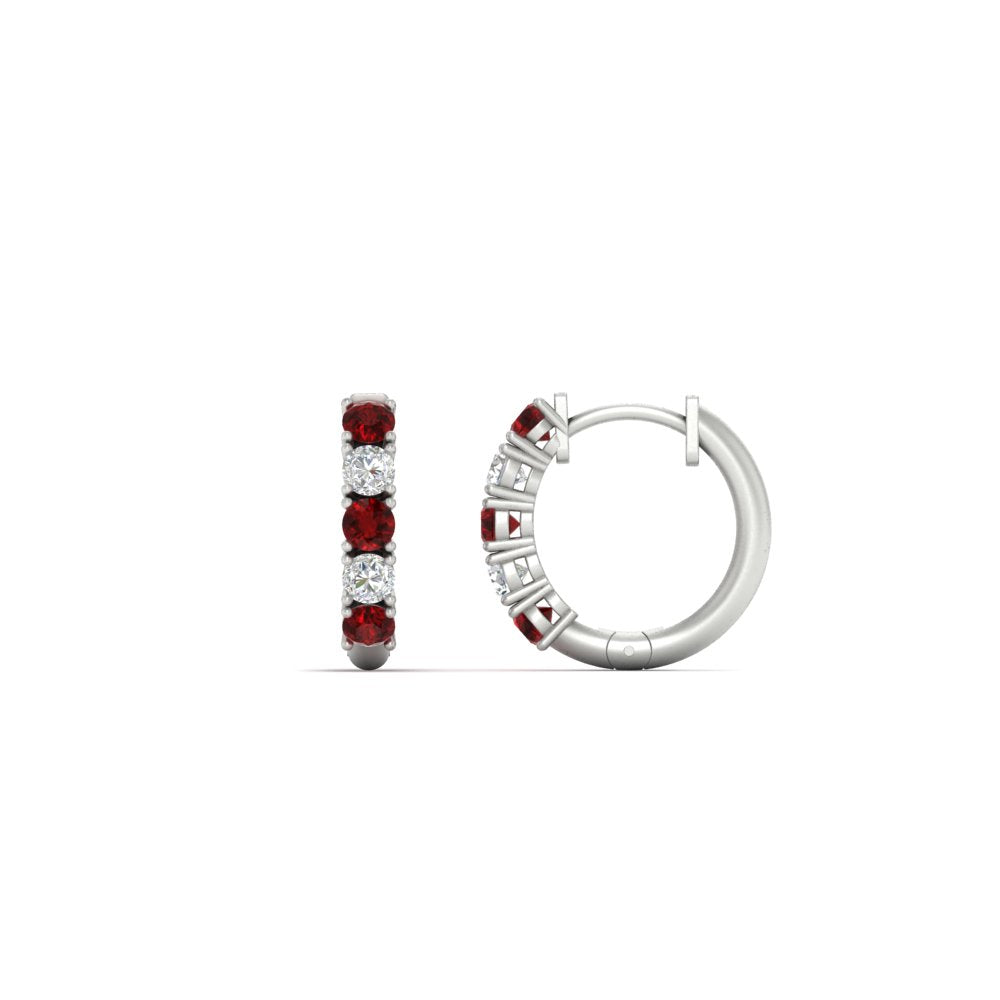 1/2 Carat Stunning Five Stone Huggie Hoops Earrings Fascinating Diamonds