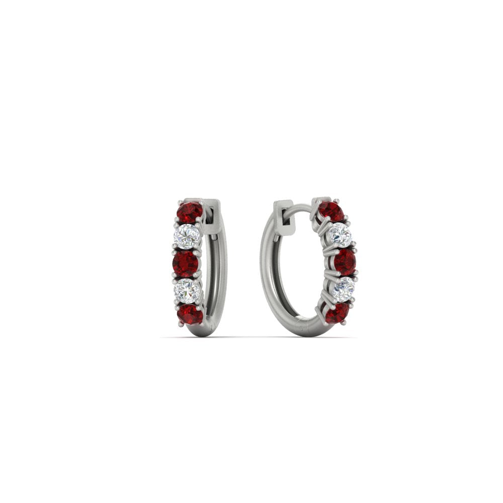 1/2 Carat Stunning Five Stone Huggie Hoops Earrings Fascinating Diamonds