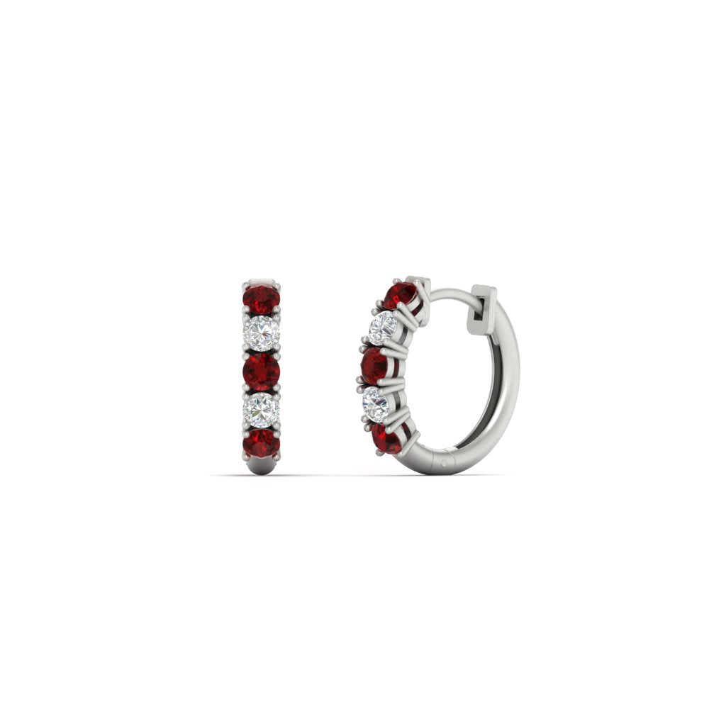 1/2 Carat Stunning Five Stone Huggie Hoops Earrings Fascinating Diamonds