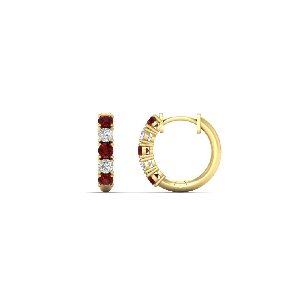 1/2 Carat Stunning Five Stone Huggie Hoops Earrings Fascinating Diamonds