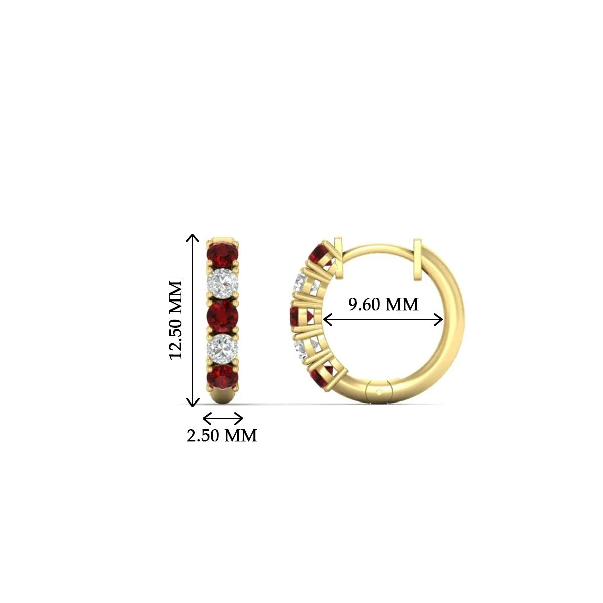 1/2 Carat Stunning Five Stone Huggie Hoops Earrings Fascinating Diamonds